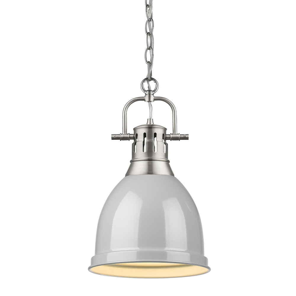 Yep by Golden Lighting Duncan 1-light Pendant in Pewter and Gray shade